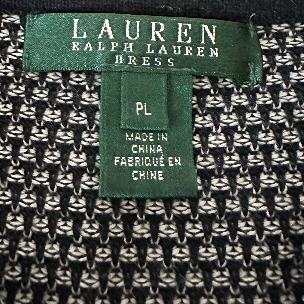 Ralph Lauren black and gray waffle weaved sweater dress. Size PL - Picture 5 of 5